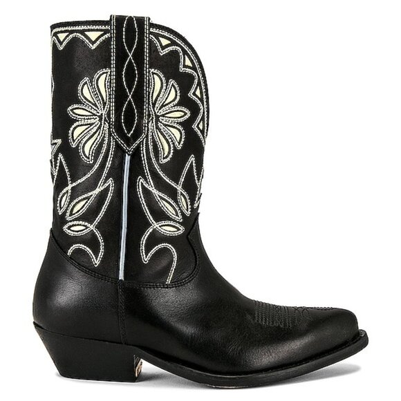 Golden Goose Wish Star Boot in Black Yellow Sky Embroidery cowboy boot like new - Picture 1 of 9